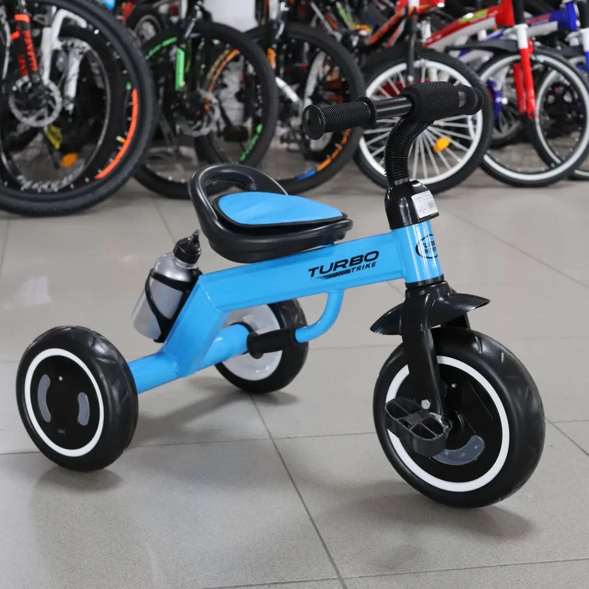 Велосипед триколісний Turbotrike M 3648-M-1 (EVA колеса з підсвіткою, регульоване сидіння, пляшечка)