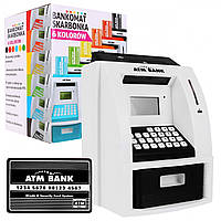 Копилка-банкомат для детей 3+ черная Интерактивные функции + карта банкомата