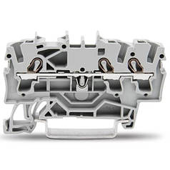 Клема 3-провідна прохідна Wago на DIN-рейку 2,5 (4) мм2 2002-1301