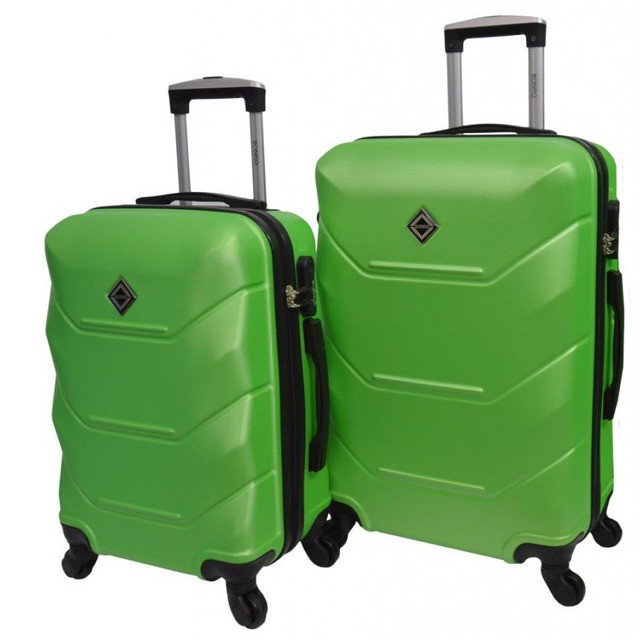 Валіза комплект пластикова 2 шт середня велика Bonro 2019 салатовий, фото 1