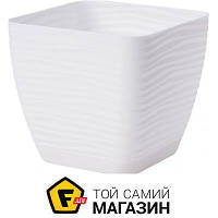 Горшок Form-Plastic Вазон пластиковый Сахара мини Квадро-19 квадратный 4,2 л белый