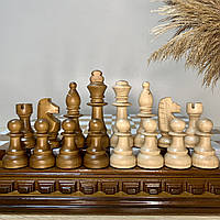 Шахматные фигуры "Staunton" в светло-коричневом цвете из древесины клена. Ручная работа. Без доски!