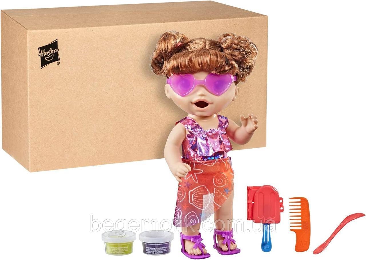 Лялька Бебі Алів Брюнетка для купання, годування Baby Alive Sunshine Snacks Doll Eats and Poops