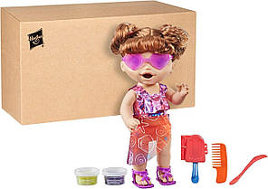 Лялька Бебі Алів Брюнетка для купання, годування Baby Alive Sunshine Snacks Doll Eats and Poops