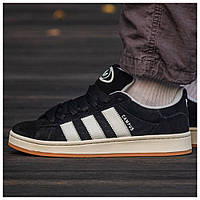 Мужские / женские кроссовки Adidas Campus 00s Core Black, унисекс черно-белые замшевые кроссовки адидас кампус