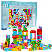 Набір дерев'яних кубиків "Ферма" для дітей 3+, будівельна забава, 100 шт.