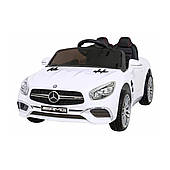 Mercedes Benz AMG SL65 S електричний дитячий Білий + Пульт ДК + Аудіо LED + Екошкіра + EVA + Безплатний