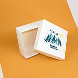 Коробка подарункова на Різдво 20*20*10 см Подарункова коробка на Новий рік з кришкою "Олені Санти", фото 3