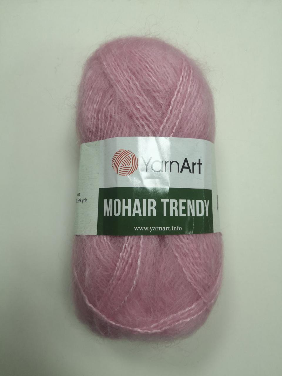 Пряжа для в'язання Mohair Trendy YarnArt рожевий 127