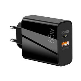 Зарядка швідка 65Вт USB Type-C PD QC AC Prof F002