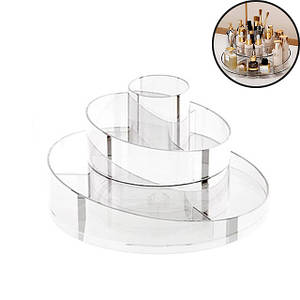 Акриловий обертовий органайзер для макіяжу на 2 відділення VEN0364