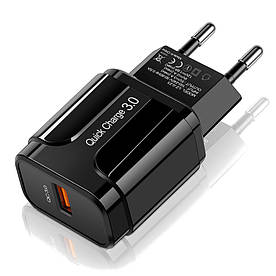Адаптер швидкої зарядки 18Вт 3А QC3.0 Puluz SYA001078901A