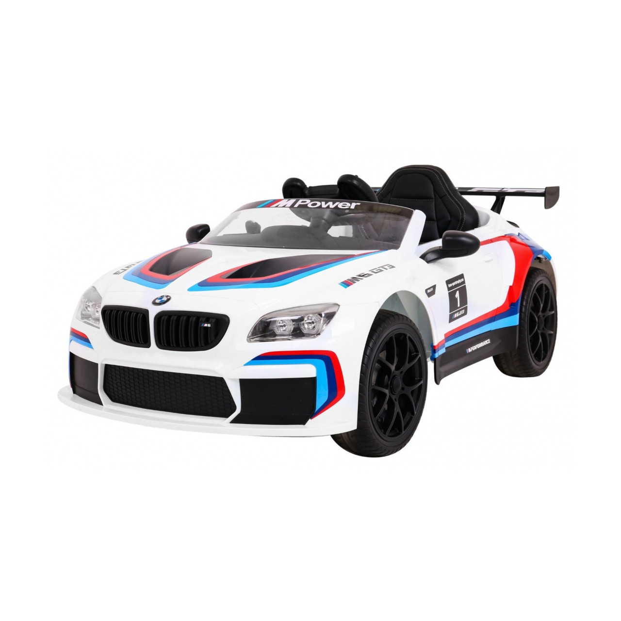 BMW M6 GT3 Дитячий автомобіль на акумуляторі Білий + Обдування + Звуки MP3 Підсвітка + Пульт дистанційного