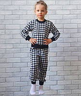 Теплая пижама оптом детская, вязаный домашний костюм для девочки / мальчика р.28 30 32 34 36 38 40