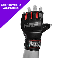 Перчатки MMA PowerPlay 3053 Черно-Красные S/M