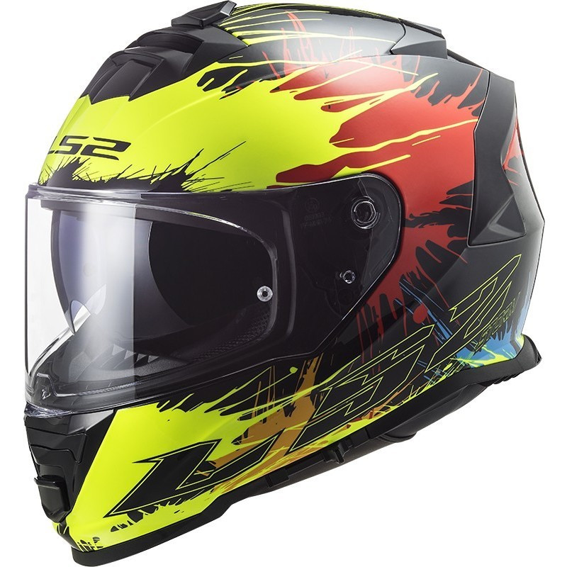 МОТОШОЛОМ ЗАКРИТИЙ LS2 FF800 STORM DROP КОЛІР BLACK YELLOW RED