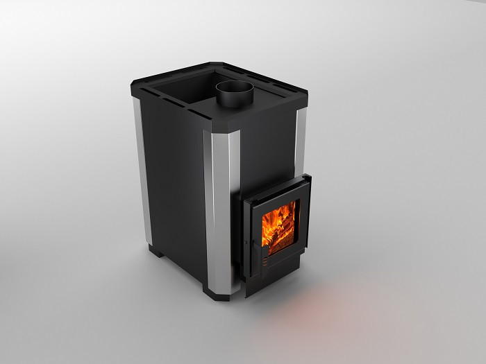 Дров'яна піч-кам'янка для сауни "Класик" без виносу комбінований кожух з нержавіючими вставками зі склом ПКС-01Ч, фото 1