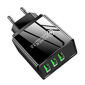 Заряджання 3x USB 15 Вт 3.1 А Quick Charge 3.0 AC Prof HJC-B05