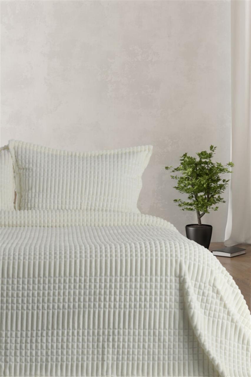 Покривало з наволочками Merinos Modern Line 150×220 см. Кремовий