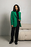 Стильний класичний подовжений піджак вільного крою 42-52 розміри різні кольори зелений, фото 5
