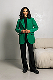 Стильний класичний подовжений піджак вільного крою 42-52 розміри різні кольори зелений, фото 2