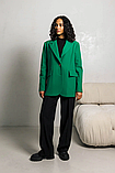 Стильний класичний подовжений піджак вільного крою 42-52 розміри різні кольори зелений, фото 7