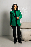 Стильний класичний подовжений піджак вільного крою 42-52 розміри різні кольори зелений, фото 4