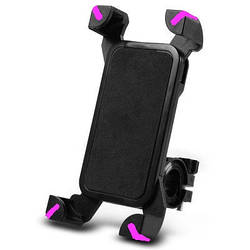 Велосипедний тримач для смартфона BauTech CH-01 3,5-7" чорний з рожевим (CH-01pink)