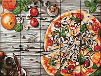 Картина за номерами на дереві "Піца" 30*40 см