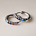 Сережки-кільця срібні Відтінок веселки, сережки з різнокольоровими камінцями, срібло 925 проби, фото 5