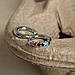 Сережки-кільця срібні Відтінок веселки, сережки з різнокольоровими камінцями, срібло 925 проби, фото 2