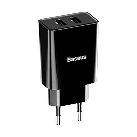 Зарядка 2x USB 10.5Вт 2.1А чорна Baseus CCFS-R01