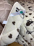 Ковдра зимова євро з відкритим хутром на овчині двостороння 195х215 см, фото 6