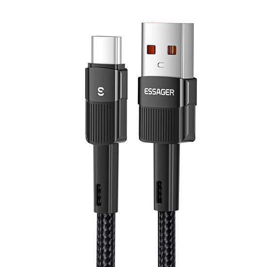 Кабель USB Type-C 80Вт 7А швидка зарядка 1м чорний ESSAGER EXCT-XC01, фото 1