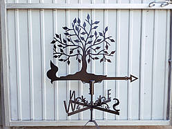 Флюгер Дерево з металу 2 мм, флюгер на дах