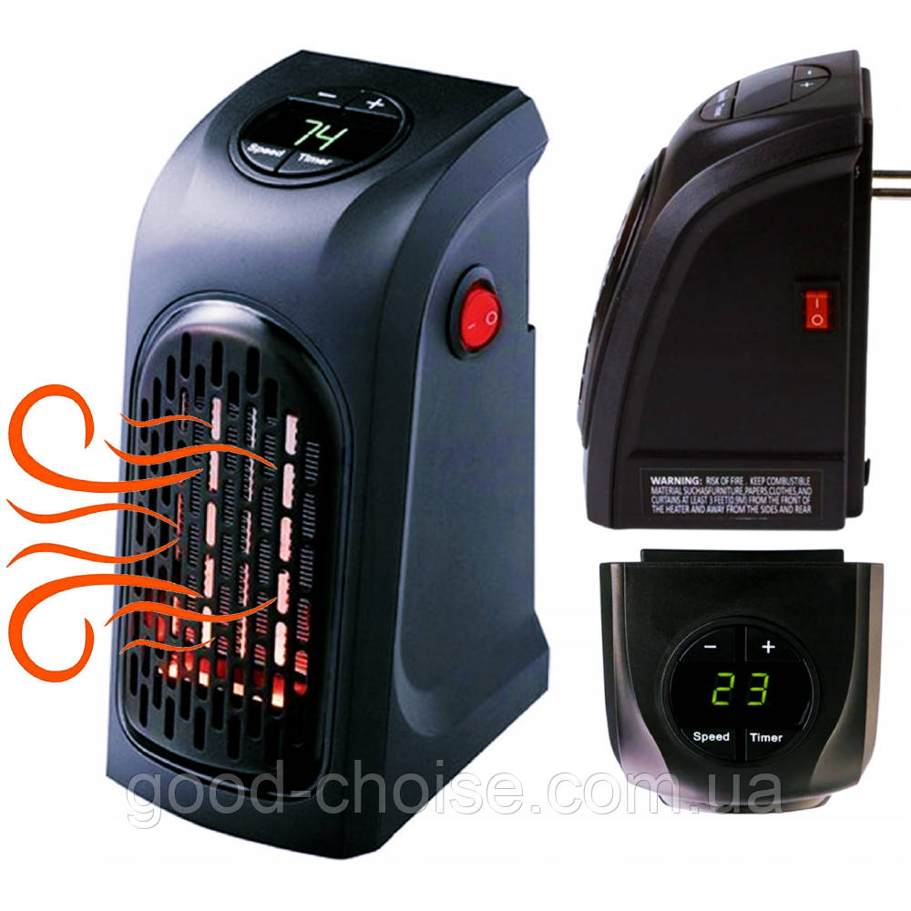 Електричний обігрівач 400Вт, 2 режими роботи, HANDY HEATER / Кімнатний обігрівач з таймером