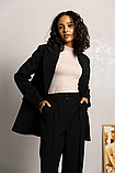 Стильний класичний подовжений піджак вільного крою 42-52 розміри різні кольори чорний, фото 6