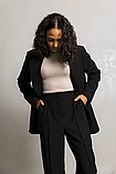 Стильний класичний подовжений піджак вільного крою 42-52 розміри різні кольори чорний, фото 5