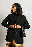 Стильний класичний подовжений піджак вільного крою 42-52 розміри різні кольори чорний, фото 7