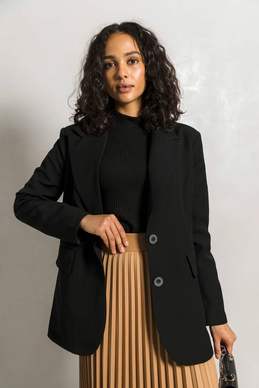 Стильний класичний подовжений піджак вільного крою 42-52 розміри різні кольори чорний