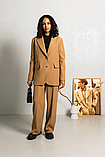 Стильний класичний подовжений піджак вільного крою 42-52 розміри різні кольори коричневий, фото 6
