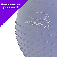 Мяч для фитнеса (фитбол) полумассажный PowerPlay 4003 Ø75 cm Gymball Sky Blue + насос