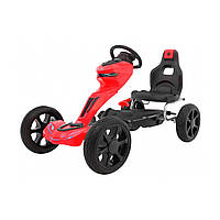 Педальный картинг Grand Ride для детей 3+ Красный + колеса EVA + регулировка сиденья + ручник