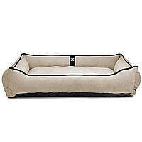 Лежак для собак всех пород EGO Bosyak Жаккард 2XL 120x100 Бежевый (лежанка для больших собак от 30 кг)