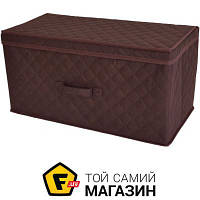 Коробка картон, флизелин - Design Line Короб для хранения текстильный 1502 коричневый 250x580x300 мм
