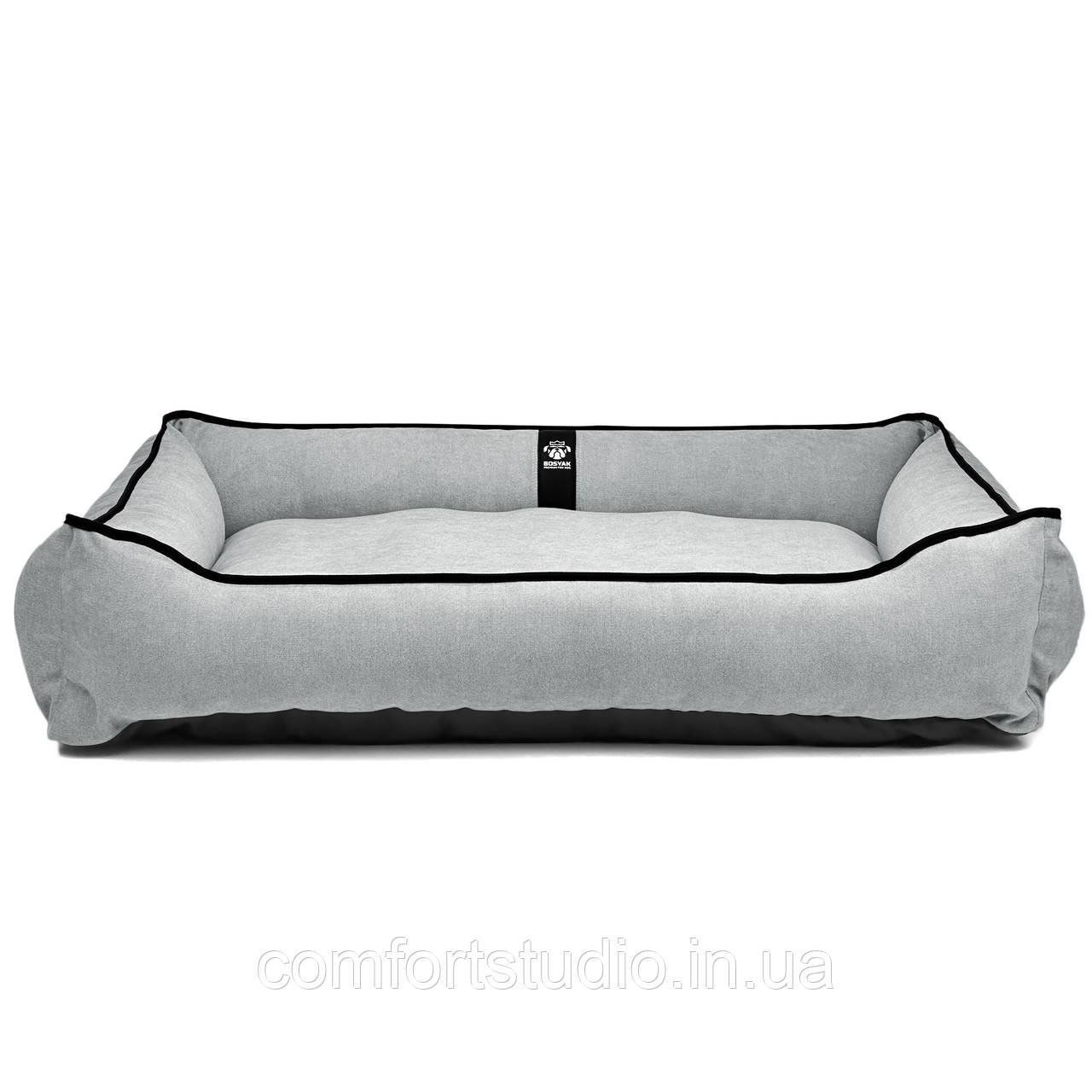 Лежак ліжко для собак всіх порід EGO Bosyak Жакард 2XL 120x100 Сірий (лежанка для великих собак від 30 кг)