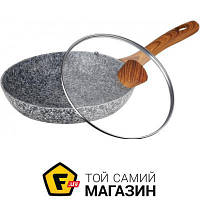 Кругла сковорода традиційна «Maxmark» (MK-FP4528G 28 см) підходить для газових плит, для склокерамічних