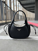 Prada Leather Handbag Black 30x16x10 женские сумочки и клатчи хорошее качество