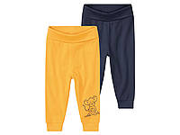 Набор 2 шт детских брюк lupilu, размер 50/56, темно синий и желтый