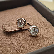 Сережки пусети срібні з круглими фіанітами маленькі